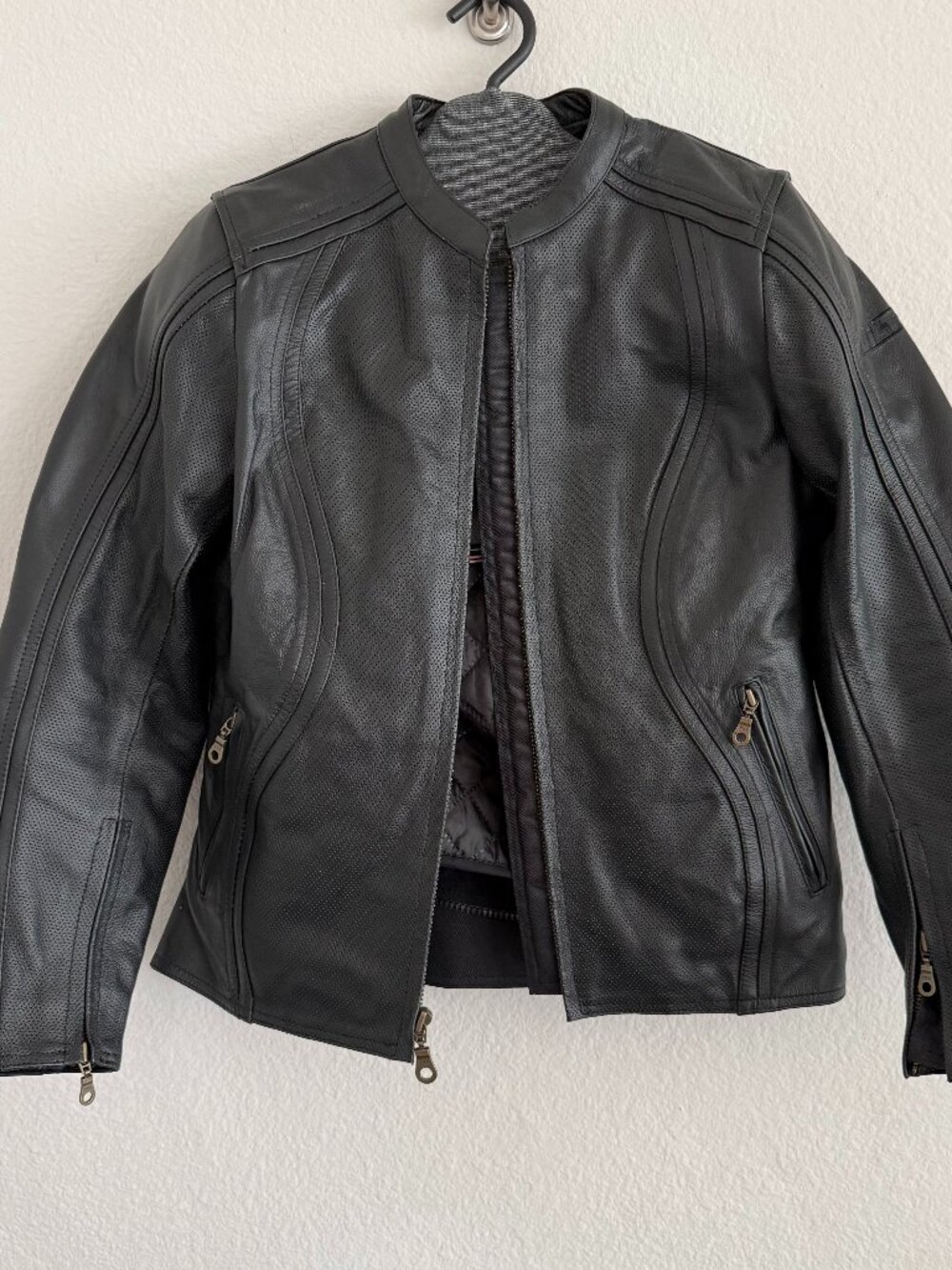 Bilt armour padded motorcycle jacket genuine leather